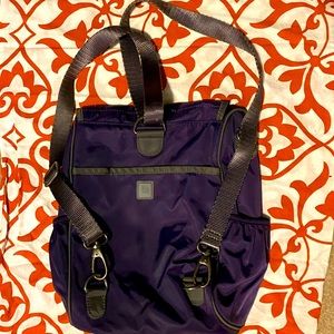 Ellington purple nylon handbag and backpack